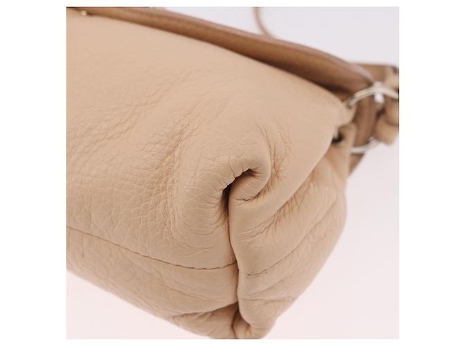 Chloé Borsa Chloe Lily in Pelle 2way Beige Oro Auth hk3885 D'oro - vista 17