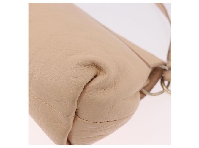 Chloé Borsa Chloe Lily in Pelle 2way Beige Oro Auth hk3885 D'oro - vista 19