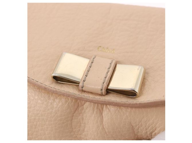Chloé Borsa Chloe Lily in Pelle 2way Beige Oro Auth hk3885 D'oro - vista 20