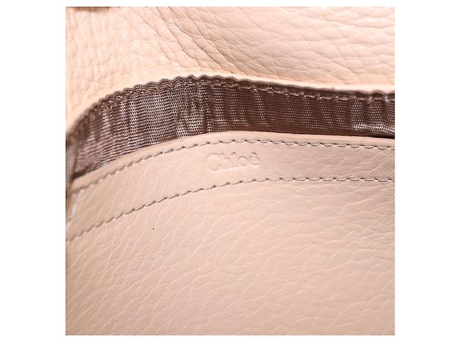 Chloé Borsa Chloe Lily in Pelle 2way Beige Oro Auth hk3885 D'oro - vista 22