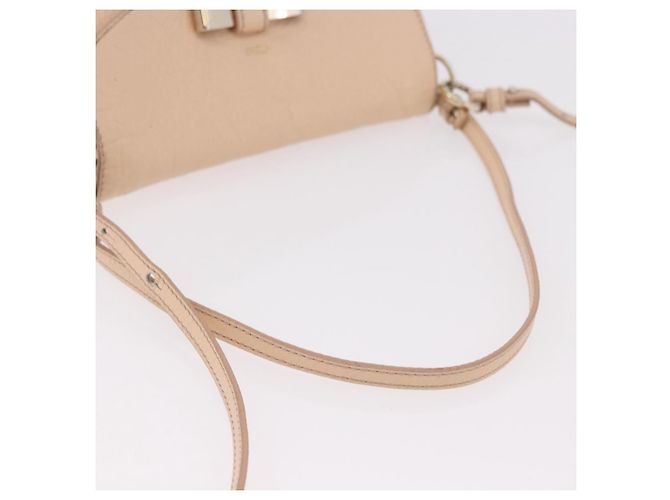 Chloé Borsa Chloe Lily in Pelle 2way Beige Oro Auth hk3885 D'oro - vista 7