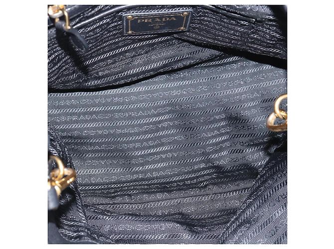 Borsa PRADA Nylon e Pelle 2way Nera Oro Autentica am12012 Nero D'oro - vista 11