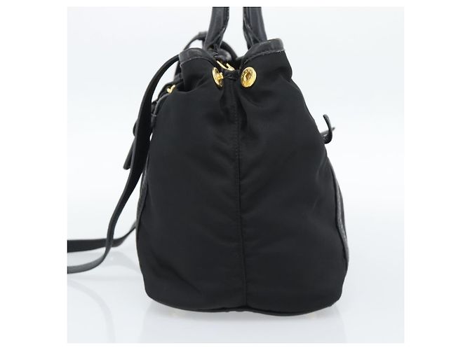 Borsa PRADA Nylon e Pelle 2way Nera Oro Autentica am12012 Nero D'oro - vista 4