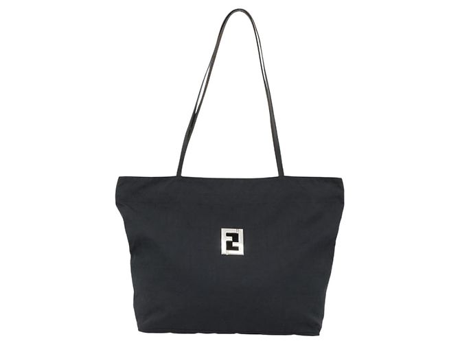 FENDI Zucca Canvas Tote Bag Nylon Schwarz Silber Authentisch ar13992 - Ansicht 13