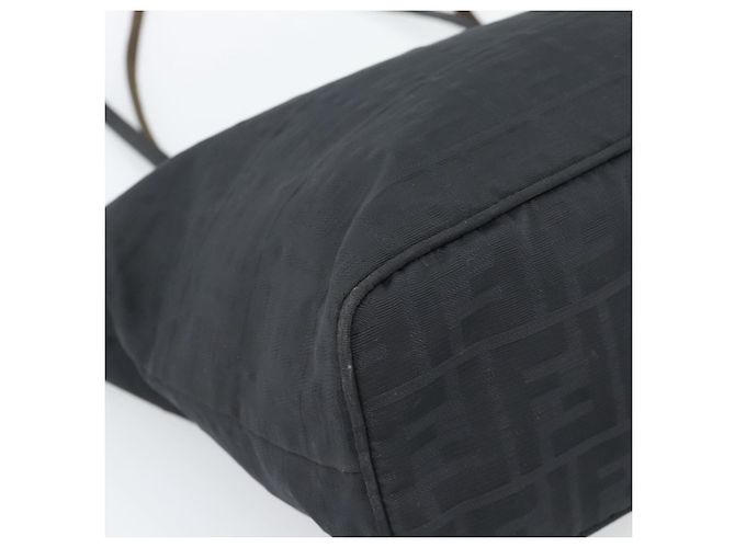 FENDI Zucca Canvas Tote Bag Nylon Schwarz Silber Authentisch ar13992 - Ansicht 14
