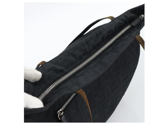 FENDI Zucca Canvas Tote Bag Nylon Schwarz Silber Authentisch ar13992 - Ansicht 6