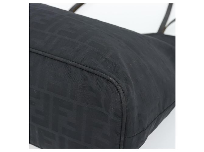FENDI Zucca Canvas Tote Bag Nylon Schwarz Silber Authentisch ar13992 - Ansicht 9