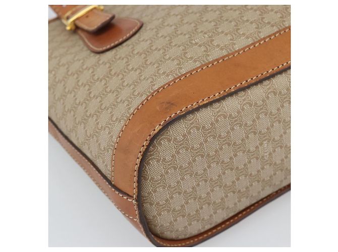 16 Céline Bolsa Tote CELINE Macadam em PVC e couro Bege Dourado Auth BA14003 - vista 14