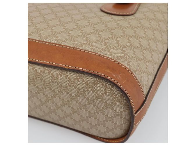 16 Céline Bolsa Tote CELINE Macadam em PVC e couro Bege Dourado Auth BA14003 - vista 15