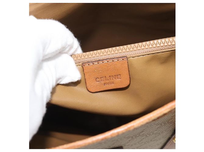 16 Céline Bolsa Tote CELINE Macadam em PVC e couro Bege Dourado Auth BA14003 - vista 17