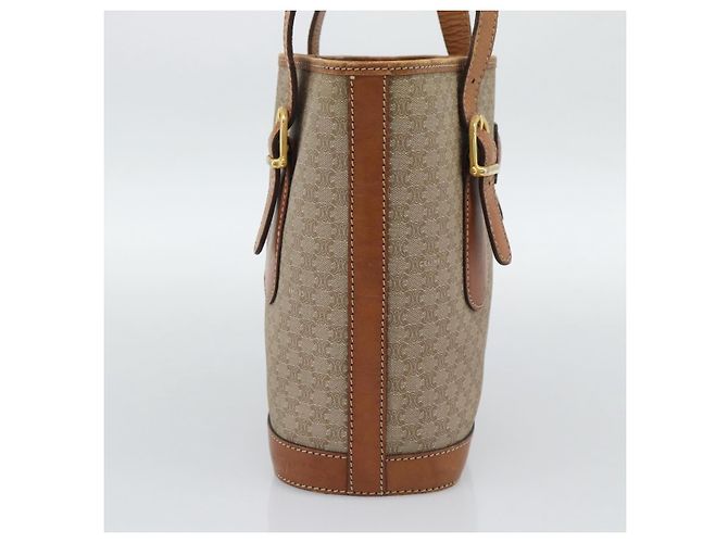16 Céline Bolsa Tote CELINE Macadam em PVC e couro Bege Dourado Auth BA14003 - vista 3