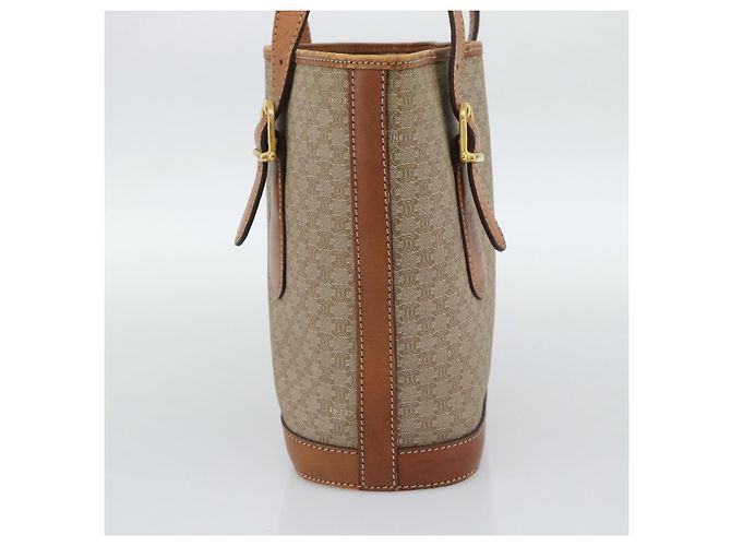 16 Céline Bolsa Tote CELINE Macadam em PVC e couro Bege Dourado Auth BA14003 - vista 4