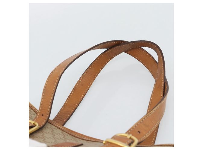 16 Céline Bolsa Tote CELINE Macadam em PVC e couro Bege Dourado Auth BA14003 - vista 8