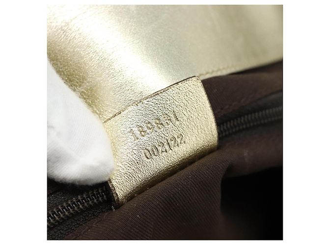 Borsa Tote GUCCI GG Canvas Abbey Beige Oro 189831 Auth BA13928A D'oro - vista 12
