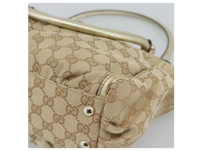 Borsa Tote GUCCI GG Canvas Abbey Beige Oro 189831 Auth BA13928A D'oro - vista 15