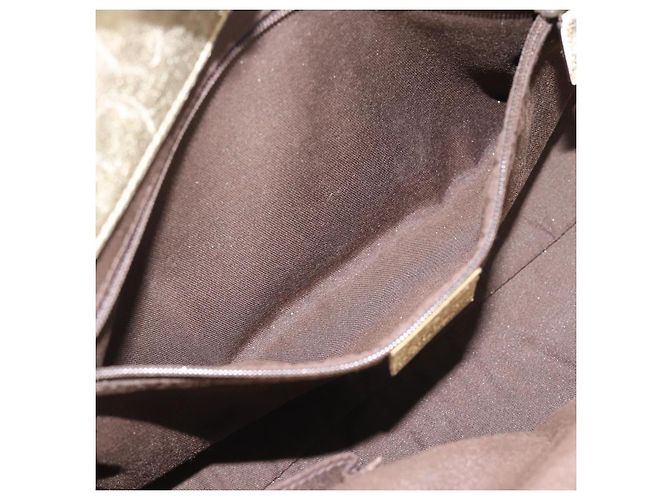 Borsa Tote GUCCI GG Canvas Abbey Beige Oro 189831 Auth BA13928A D'oro - vista 21