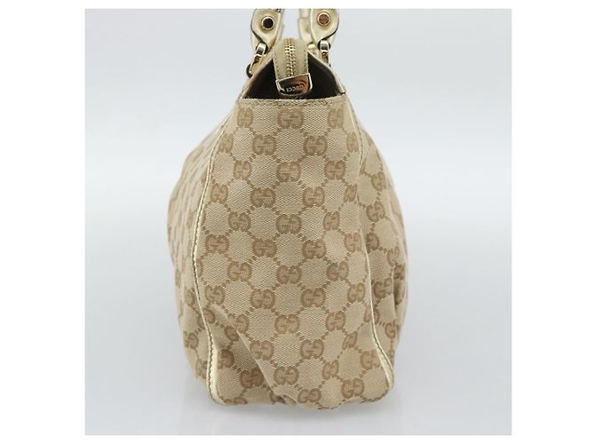 Borsa Tote GUCCI GG Canvas Abbey Beige Oro 189831 Auth BA13928A D'oro - vista 4
