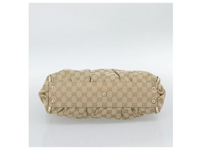Borsa Tote GUCCI GG Canvas Abbey Beige Oro 189831 Auth BA13928A D'oro - vista 5