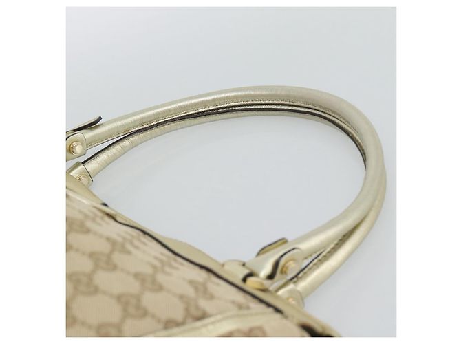 Borsa Tote GUCCI GG Canvas Abbey Beige Oro 189831 Auth BA13928A D'oro - vista 8
