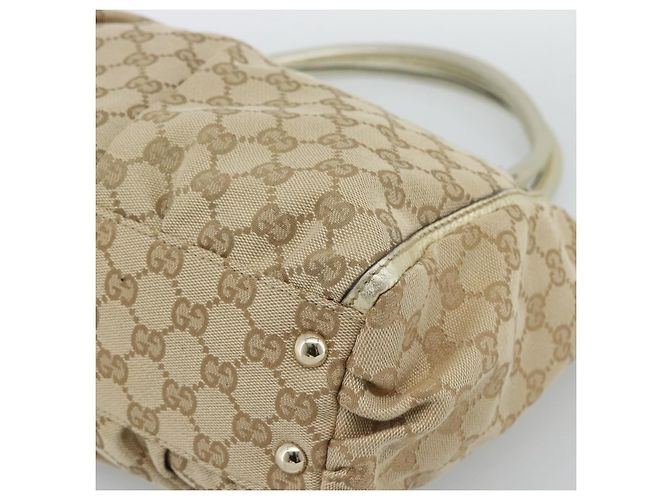 Borsa Tote GUCCI GG Canvas Abbey Beige Oro 189831 Auth BA13928A D'oro - vista 9
