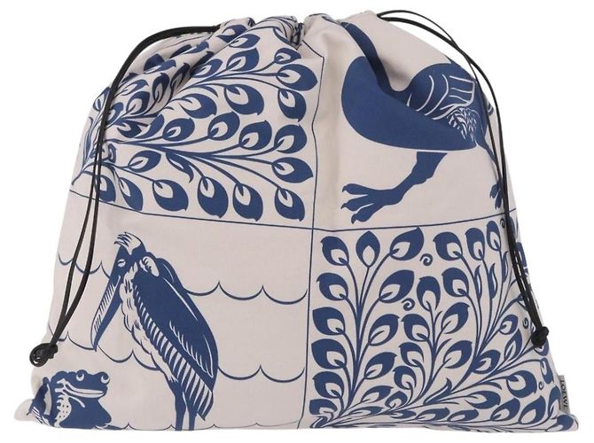 Borsa a coulisse LOEWE William De Morgan Canvas Blue Auth BA14014M - vista 13