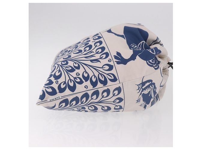 Borsa a coulisse LOEWE William De Morgan Canvas Blue Auth BA14014M - vista 3