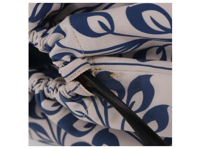 Borsa a coulisse LOEWE William De Morgan Canvas Blue Auth BA14014M - vista 7