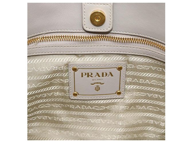 PRADA Chain Tote Bag Nylon Grau Gold Auth ar14053V Braun Golden - Ansicht 10