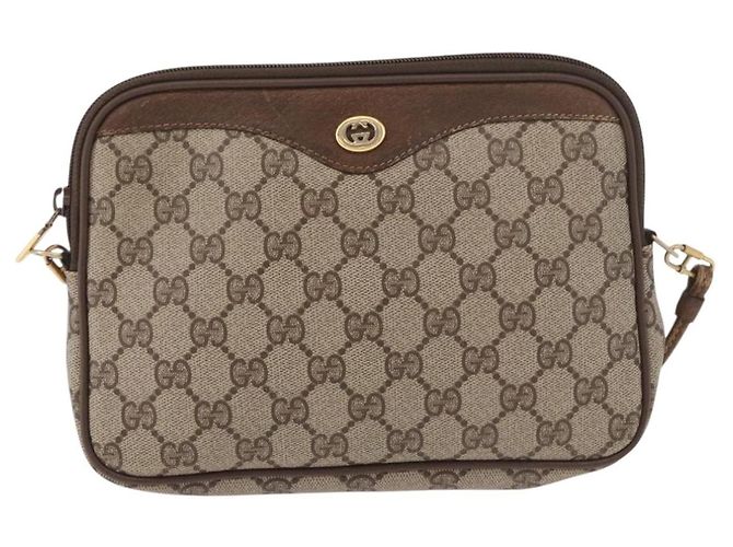 GUCCI GG Supreme Schultertasche PVC Beige Gold 56 02 068 Auth 190535 Golden - Ansicht 13