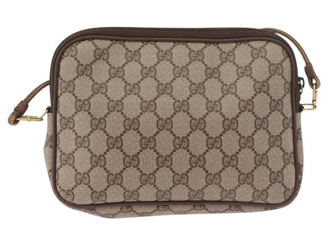 GUCCI GG Supreme Schultertasche PVC Beige Gold 56 02 068 Auth 190535 Golden - Ansicht 2
