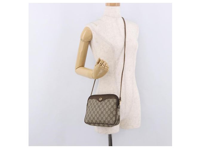 GUCCI GG Supreme Schultertasche PVC Beige Gold 56 02 068 Auth 190535 Golden - Ansicht 21