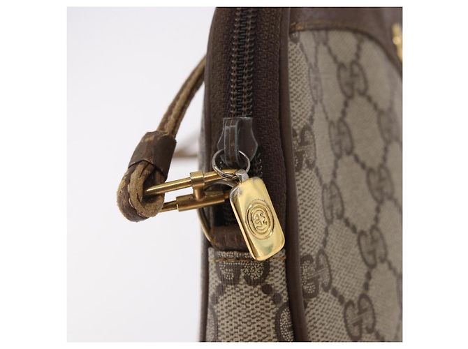 GUCCI GG Supreme Schultertasche PVC Beige Gold 56 02 068 Auth 190535 Golden - Ansicht 9