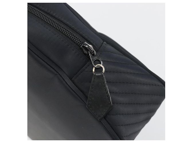 SAINT LAURENT Borsa a Mano Nylon Nero Oro Auth mr2728 D'oro - vista 10