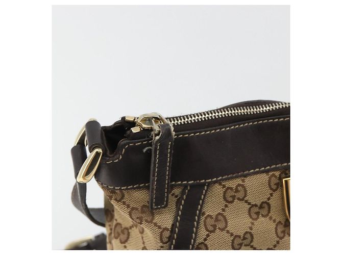 Borsa a Spalla GUCCI GG Canvas Beige Oro 203257 Auth mr2643 D'oro - vista 10