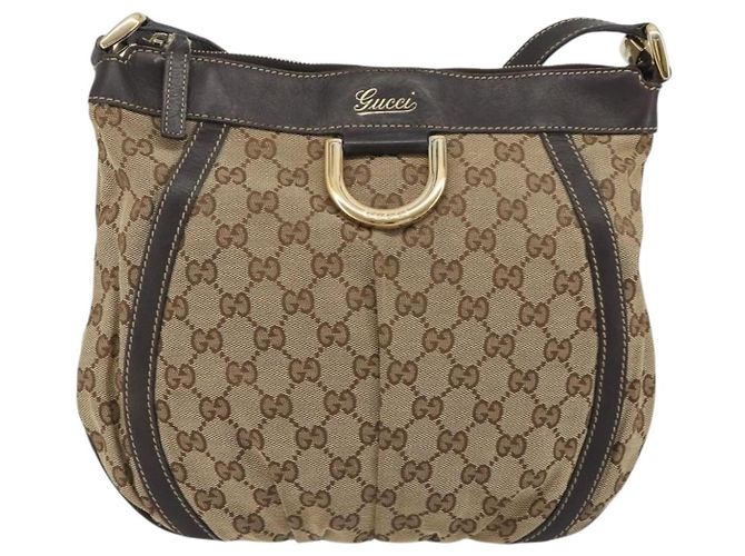 Borsa a Spalla GUCCI GG Canvas Beige Oro 203257 Auth mr2643 D'oro - vista 13