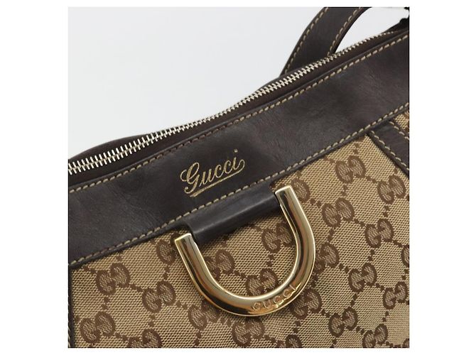 Borsa a Spalla GUCCI GG Canvas Beige Oro 203257 Auth mr2643 D'oro - vista 17