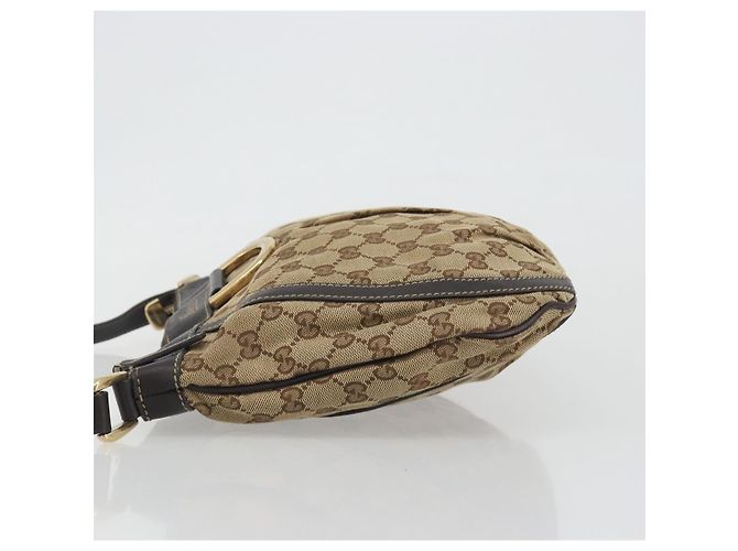 Borsa a Spalla GUCCI GG Canvas Beige Oro 203257 Auth mr2643 D'oro - vista 4