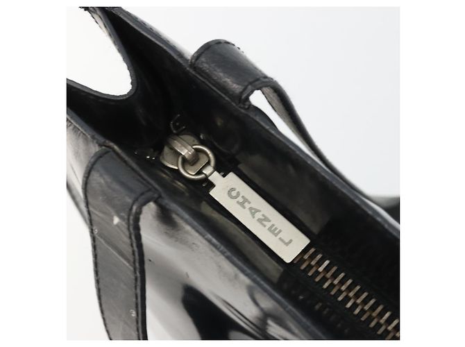 Borsa Tote CHANEL in vernice nera CC Auth BA14017 Nero - vista 10
