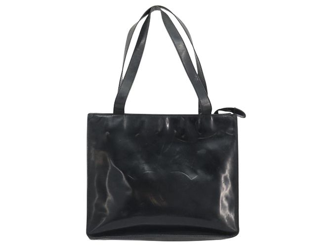 Borsa Tote CHANEL in vernice nera CC Auth BA14017 Nero - vista 13