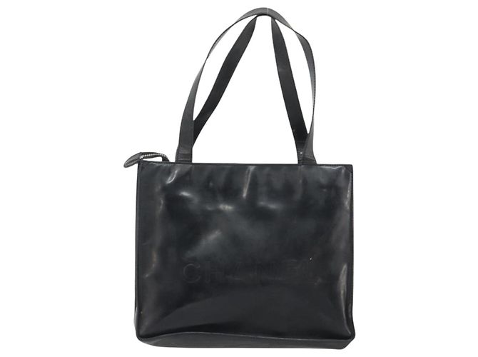 Borsa Tote CHANEL in vernice nera CC Auth BA14017 Nero - vista 2