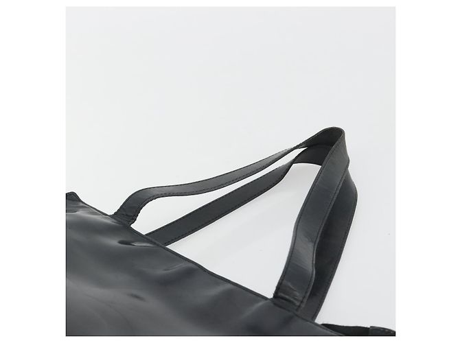 Borsa Tote CHANEL in vernice nera CC Auth BA14017 Nero - vista 8