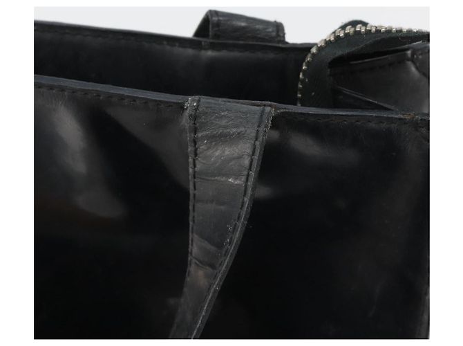 Borsa Tote CHANEL in vernice nera CC Auth BA14017 Nero - vista 9