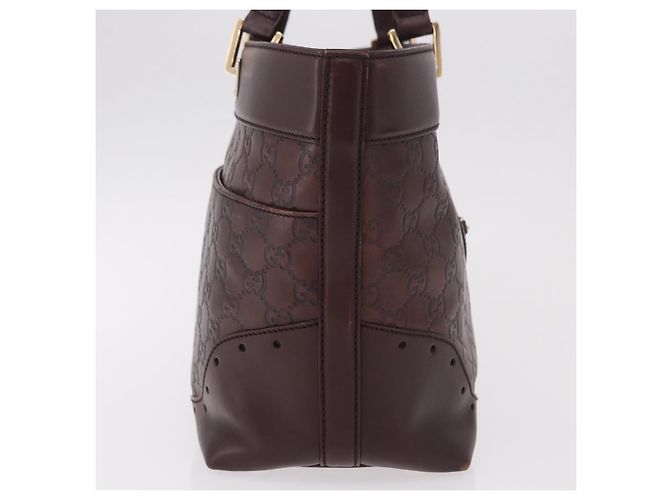 Borsa Tote GUCCI GG Canvas Guccissima in pelle marrone e oro 145993 Auth 191338V - vista 5