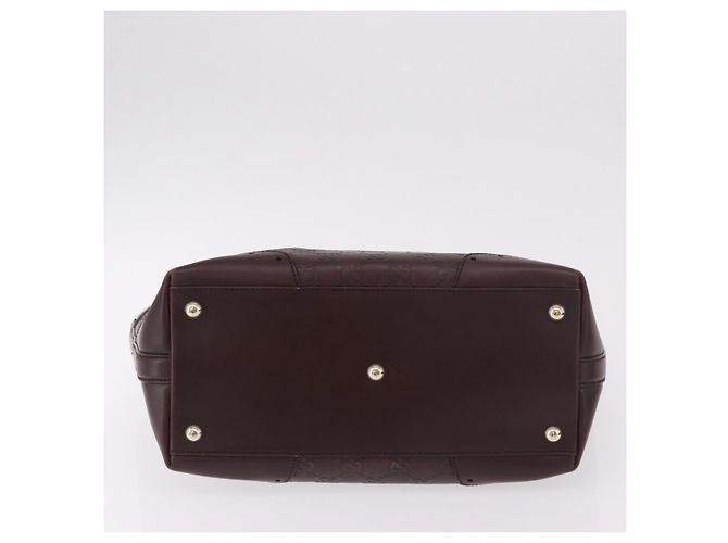 Borsa Tote GUCCI GG Canvas Guccissima in pelle marrone e oro 145993 Auth 191338V - vista 6