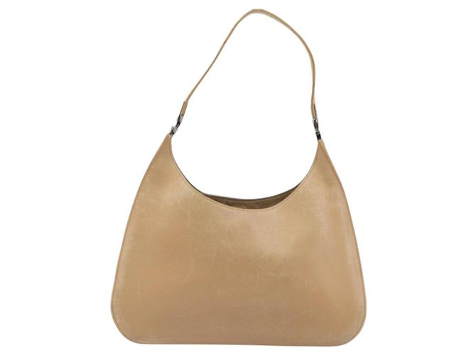 Borsa a Spalla GUCCI in Pelle Beige Argento 001 3767 Auth 190715 - vista 2