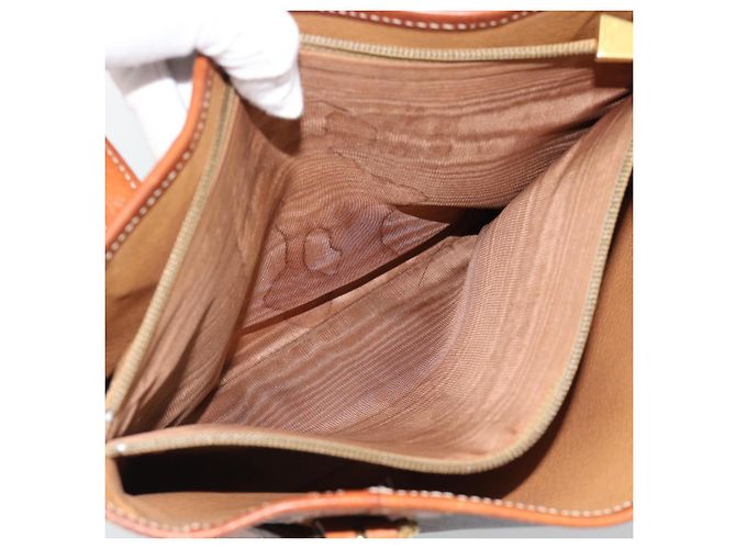 Céline Borsa a Spalla CELINE Macadam Canvas PVC Pelle Marrone Oro Auth 191052 D'oro - vista 11