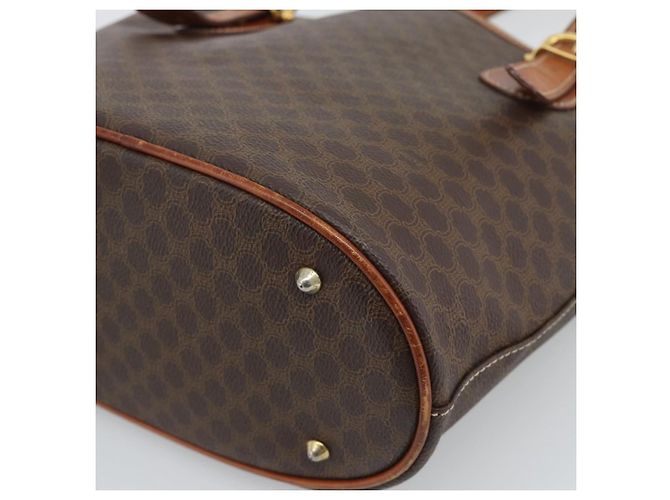 Céline Borsa a Spalla CELINE Macadam Canvas PVC Pelle Marrone Oro Auth 191052 D'oro - vista 15