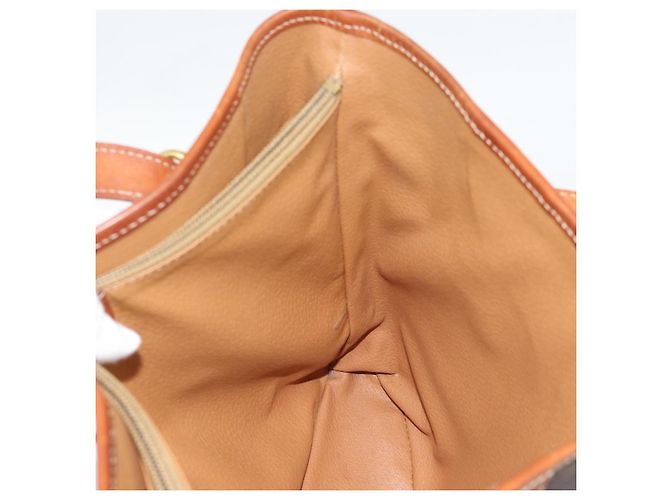 Céline Borsa a Spalla CELINE Macadam Canvas PVC Pelle Marrone Oro Auth 191052 D'oro - vista 18