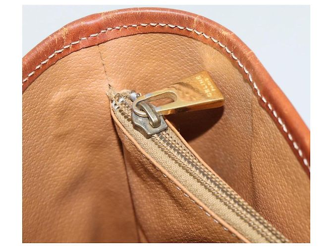 Céline Borsa a Spalla CELINE Macadam Canvas PVC Pelle Marrone Oro Auth 191052 D'oro - vista 20