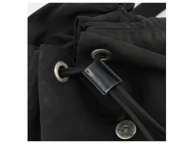 Zaino PRADA Nylon Nero Argento Auth 188504 - vista 10